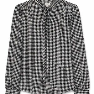 J.Crew Houndstooth Tie-Neck Blouse – Size Medium